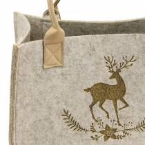 Vilten tas natuur met hert motief 2-set