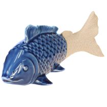 Artikel Keramiek Vis Decoratie Maritiem Blauw Beige 20×8×8.5cm 2 st.
