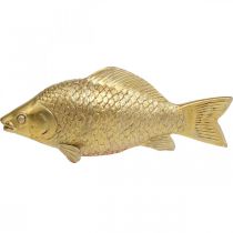 Decoratief Vis Goudkleurig Beeld om te staan Vis Sculptuur Polyresin Klein L18cm