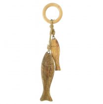 Artikel Mangohouten vis houten vis om op te hangen naturel 10/15cm
