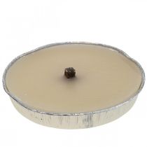 Vlamschaal buitenkaars in aluminium schaal creme Ø17cm