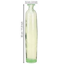 Artikel Fles decoratie vaas glas helder/groen retro Ø6.5cm H30cm