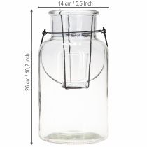 Artikel Flesdecoratie lantaarn glas metaal helder zwart Ø13cm