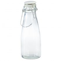 Artikel Flesdecoratie glazen fles met dop Ø8cm 24cm