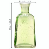Artikel Flesvaas glazen vaas met motief fles glas groen H19cm 2 stuks
