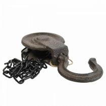 Artikel Katrol Deco Metaal Deco Bruin Zwart Vintage 40cm
