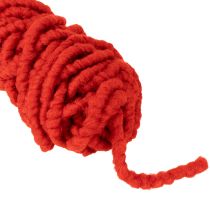 Artikel Pluizig Mirabell wollen koord met jute, rood, 25 m