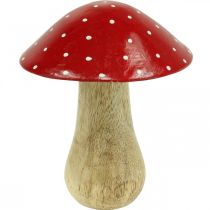 Vliegenzwam deco houten paddestoel herfstdecoratie hout 11,5×Ø10cm