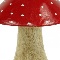 Vliegenzwam deco houten paddestoel herfstdecoratie hout 11,5×Ø10cm
