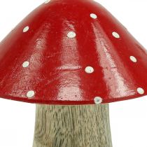 Vliegenzwam deco houten paddestoel herfstdecoratie hout 10×8cm