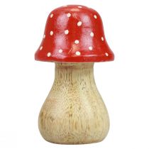 Artikel Vliegenzwam decoratie paddenstoelen houten paddenstoelen herfstdecoratie H6/8/10cm set van 3
