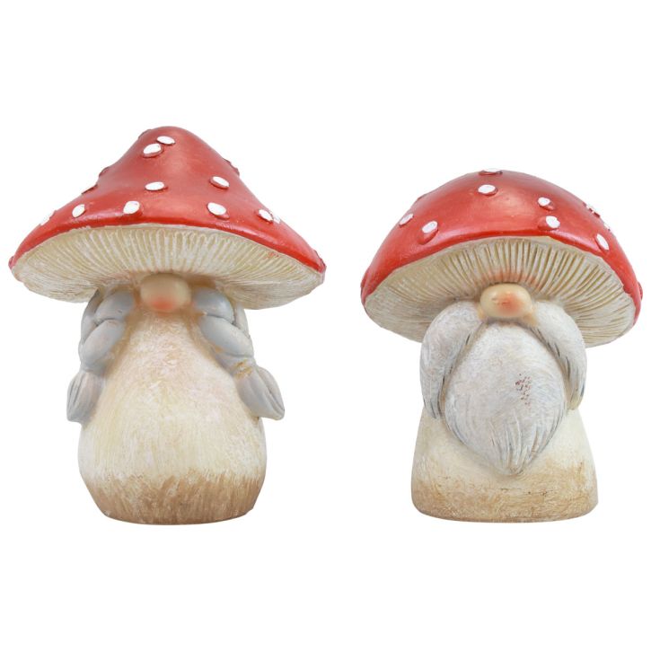 Artikel Vliegenzwam decoratieve paddenstoelen herfstdecoratie rood wit Ø6cm H7,5cm 4st