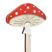 Artikel Paddestoel decoratieve houten pluggen bloempluggen hout 18cm 12 st
