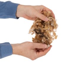 Artikel Bruin gemêleerde schapenwol, natuurlijke wol, los, voor knutselprojecten, 250 g