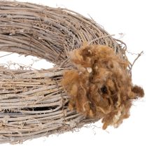 Artikel Bruin gemêleerde schapenwol, natuurlijke wol, los, voor knutselprojecten, 250 g