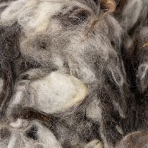 Artikel Decoratieve, natuurlijke schapenwol, grijs gemêleerd, los, 250 g