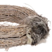 Artikel Decoratieve, natuurlijke schapenwol, grijs gemêleerd, los, 250 g