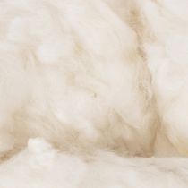 Artikel Losse schapenwol, natuurlijke wol, wit gemêleerd, veelzijdig, 250 g