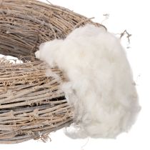 Artikel Losse schapenwol, natuurlijke wol, wit gemêleerd, veelzijdig, 250 g
