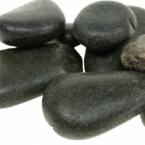 River Pebbles Mat Zwart Natuursteen Decoratieve Stenen L15–60mm B15–40mm 2kg