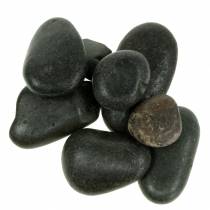 River Pebbles Mat Zwart Natuursteen Decoratieve Stenen L15–60mm B15–40mm 2kg