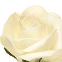 Artikel Foam rozen met steelbloemen foam crème Ø7,5cm 18 stuks