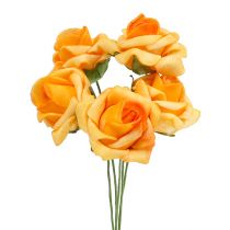 Foam Rose Ø4.5cm abrikoos 36st