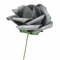 Artikel Foam roos Ø7,5cm grijs 18 st