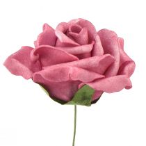 Artikel Foam roosjes op draad mini roosjes oud roze Ø5cm 27st