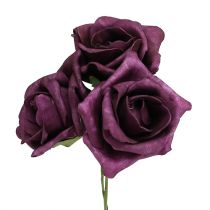 Artikel Foamrozen Ø7,5cm Mauve 18 st