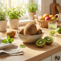 Artikel Kiwi kunstmatig realistisch decoratief fruit 7,5 cm