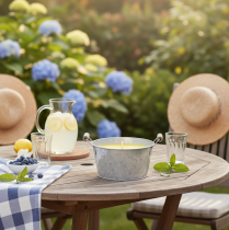 Artikel Citronella buitenkaars in emmer: sfeervolle verlichting en insectenwerend middel, 15 cm