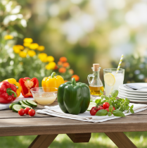 Artikel Deco peper groene voerdummy groente H10cm