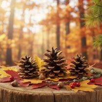 Artikel Zwarte dennenappels 5cm naturel 5st