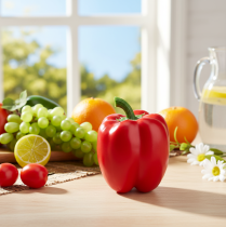 Artikel Decoratieve groentepaprika rode voerdummy H10cm