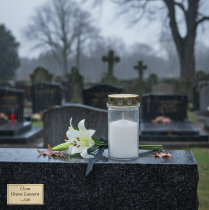 Artikel Grafkaarsen, wit en goud, Ø5,5 cm, H11,5 cm, 24 uur brandtijd, 12 stuks