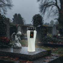 Artikel Graflamp kunststof gedraaid wit Ø11cm H25cm