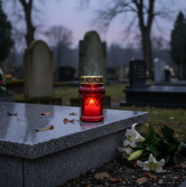 Artikel Grafkaars voor herfstgrafversiering voor Allerheiligen en de Zondag van de Doden, 13 cm, 8 stuks