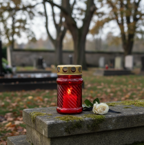 Artikel Graflamp glas rood Ø6cm H10,5cm 1 stuk