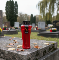 Artikel Graflamp Kunststof gedraaid Rood Ø11cm H25cm