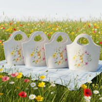 Artikel Vilten tas met schattig paashaasje, geschikt voor de lente en zomer, 27 cm, 4 stuks