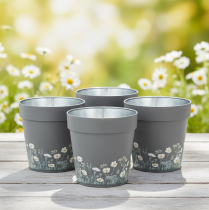 Artikel Bloempot met bloemenpatroon voor moderne huis- en zomerse balkondecoratie, 13 cm, 4 stuks