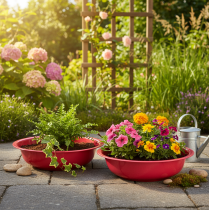 Artikel Ronde plantenbak voor stijlvolle binnen- of tuindecoratie, 29 cm, 2 stuks