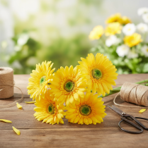 Artikel Kunstbloemen Gerbera Zon Geel Tuinbloem 47cm