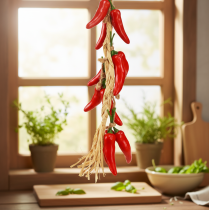Artikel Decoratieve hanger zomer chilipepers rood kunstmatig L50cm