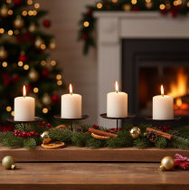 Artikel Kaarsenhouder bruin Ø8cm 4 st