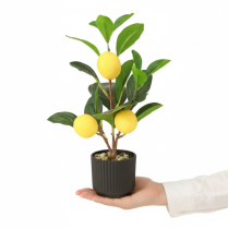Artikel Kunstmatige citroenboomdecoratie, 28 cm plantenpot, groen geel