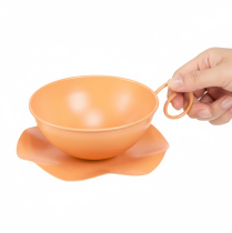 Artikel Decoratieve beker Ø16cm H9cm met metalen plaat, oranje, 2 stuks