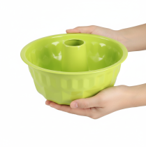 Artikel Decoratieve metalen tulbandvorm, appelgroen, Ø23cm H12cm