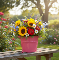 Artikel Decoratieve pot, roze metalen bloempot met handvatten, 31x26x21,5 cm